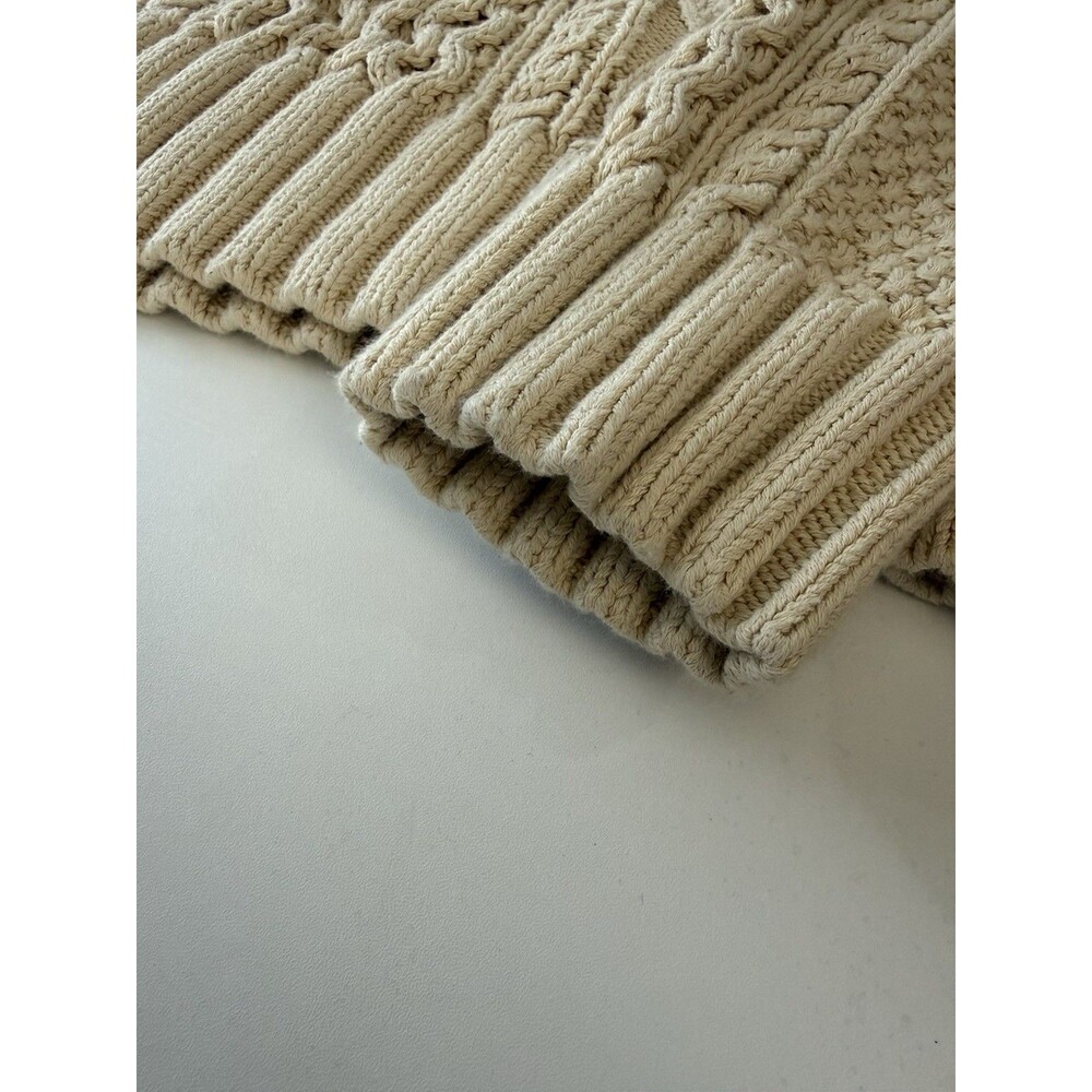 LL Bean Sweater Mens XL Cable Knit Signature Fisherman Sweater cotton 505183 Wea - Picture 10 of 12